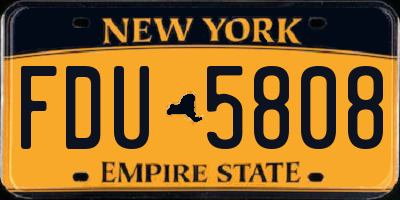 NY license plate FDU5808