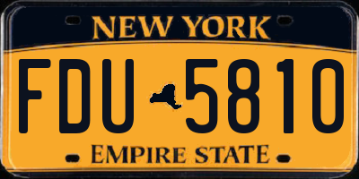 NY license plate FDU5810