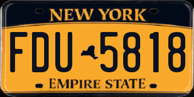 NY license plate FDU5818