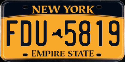 NY license plate FDU5819