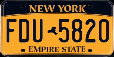 NY license plate FDU5820