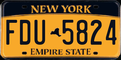 NY license plate FDU5824