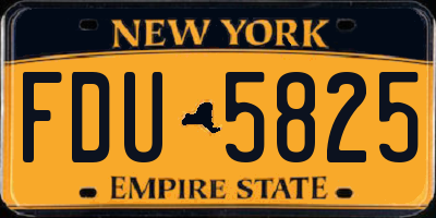 NY license plate FDU5825