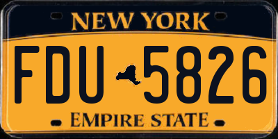 NY license plate FDU5826