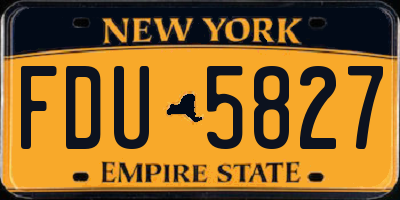 NY license plate FDU5827