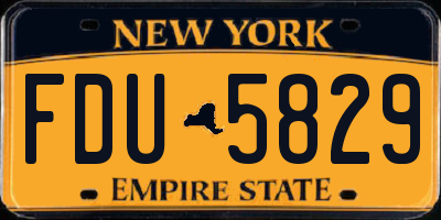 NY license plate FDU5829