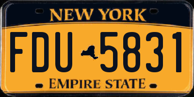NY license plate FDU5831