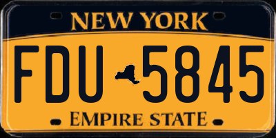 NY license plate FDU5845