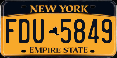 NY license plate FDU5849