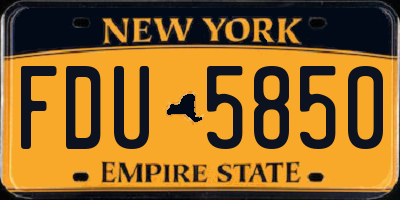 NY license plate FDU5850