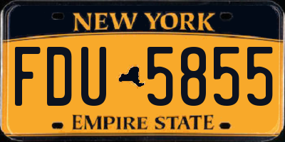 NY license plate FDU5855