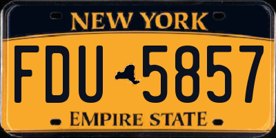NY license plate FDU5857