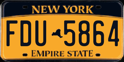NY license plate FDU5864