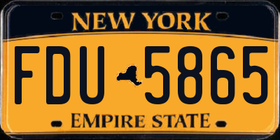 NY license plate FDU5865