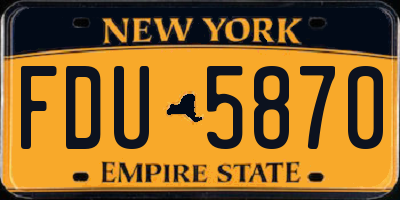 NY license plate FDU5870