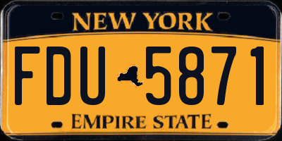 NY license plate FDU5871