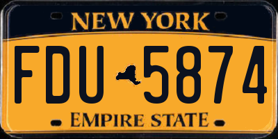 NY license plate FDU5874