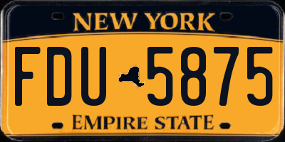 NY license plate FDU5875