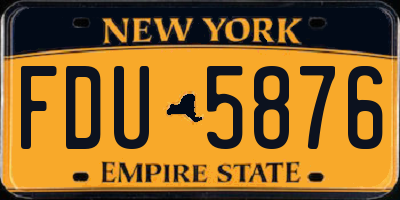 NY license plate FDU5876