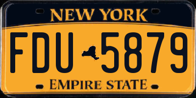 NY license plate FDU5879
