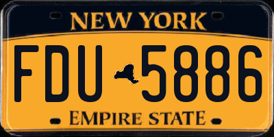 NY license plate FDU5886