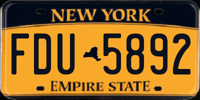 NY license plate FDU5892