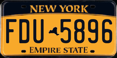 NY license plate FDU5896