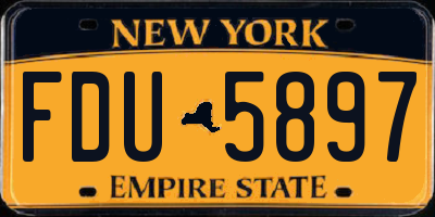 NY license plate FDU5897