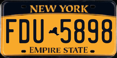 NY license plate FDU5898