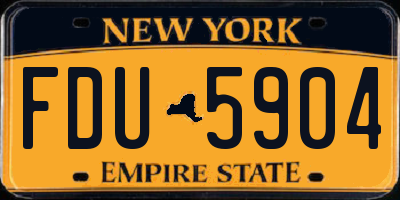 NY license plate FDU5904