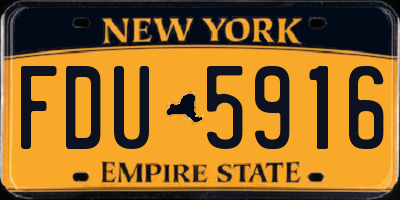 NY license plate FDU5916