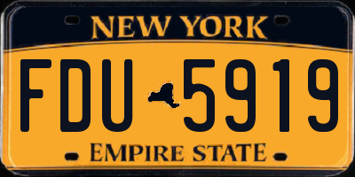 NY license plate FDU5919