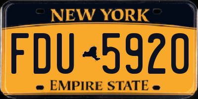 NY license plate FDU5920