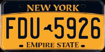 NY license plate FDU5926