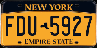 NY license plate FDU5927