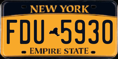 NY license plate FDU5930