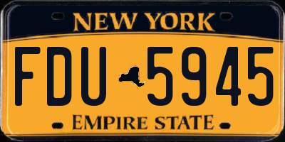 NY license plate FDU5945