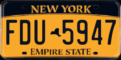 NY license plate FDU5947
