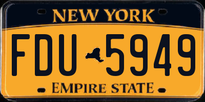 NY license plate FDU5949