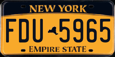 NY license plate FDU5965