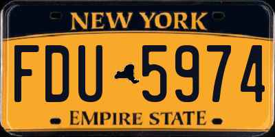 NY license plate FDU5974