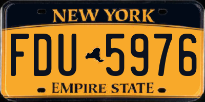 NY license plate FDU5976