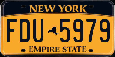 NY license plate FDU5979