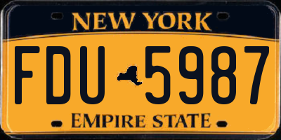 NY license plate FDU5987