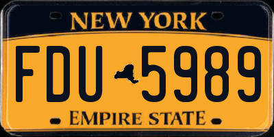 NY license plate FDU5989