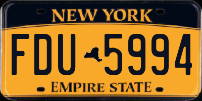 NY license plate FDU5994
