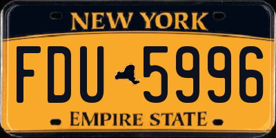 NY license plate FDU5996