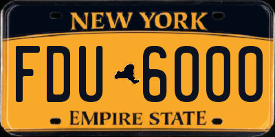 NY license plate FDU6000