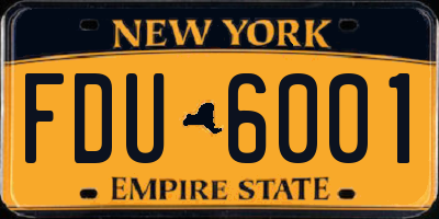 NY license plate FDU6001