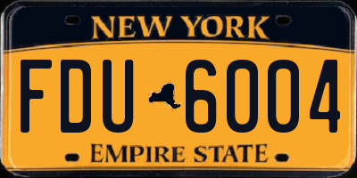 NY license plate FDU6004